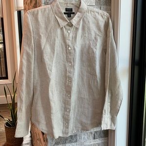 J Crew 12P Irish linen button down